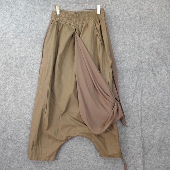 Drop Crotch Hip Hop Harem Womens XS Beige Hippy Dancer Baggy Genie Pants HUANX - Picture 1 of 13